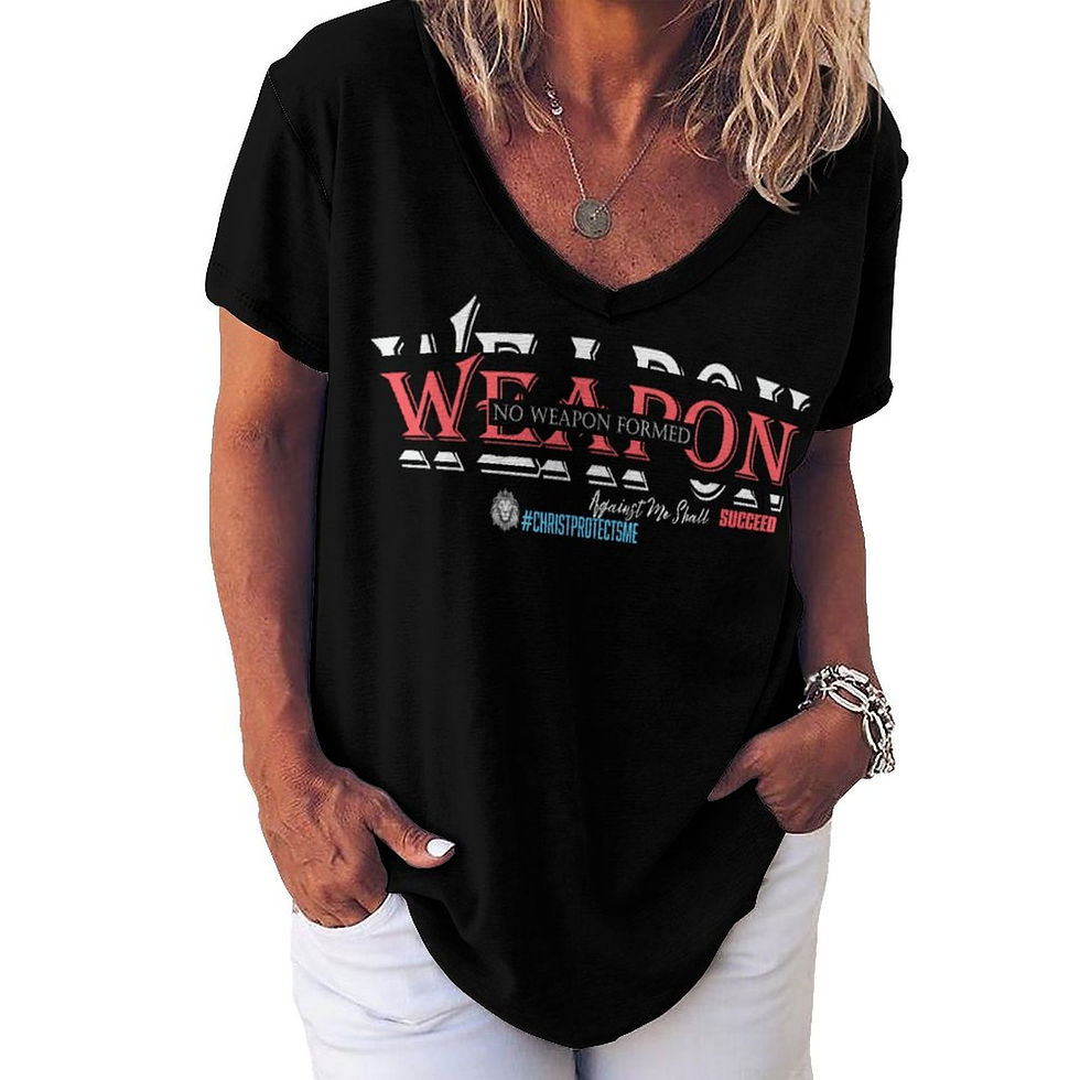Thumbnail: No Weapon Formed V Neck Short-sleeve T-shirt Women