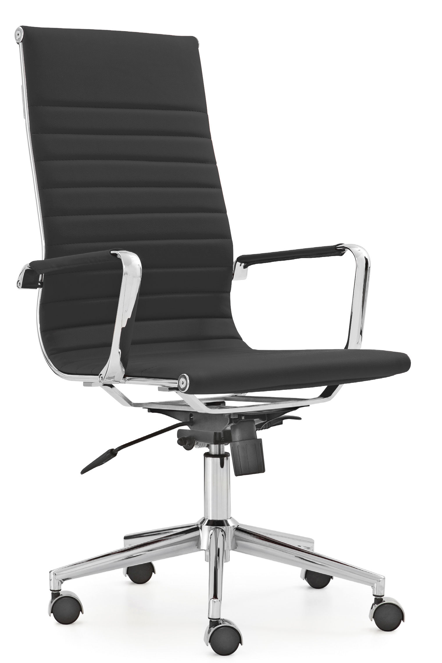 Кресло руководителя Smart с многофункциональным механизмом наклона и хромированными ножками Star