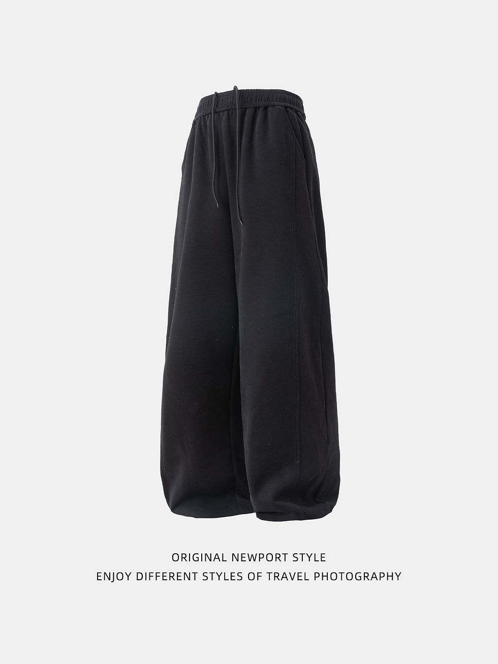 Thumbnail: Mens Side Panel Straight Leg Casual Pants Heavyweight Loose Fit Sweatpants