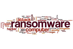 picture with ransomware, computer, attack text information