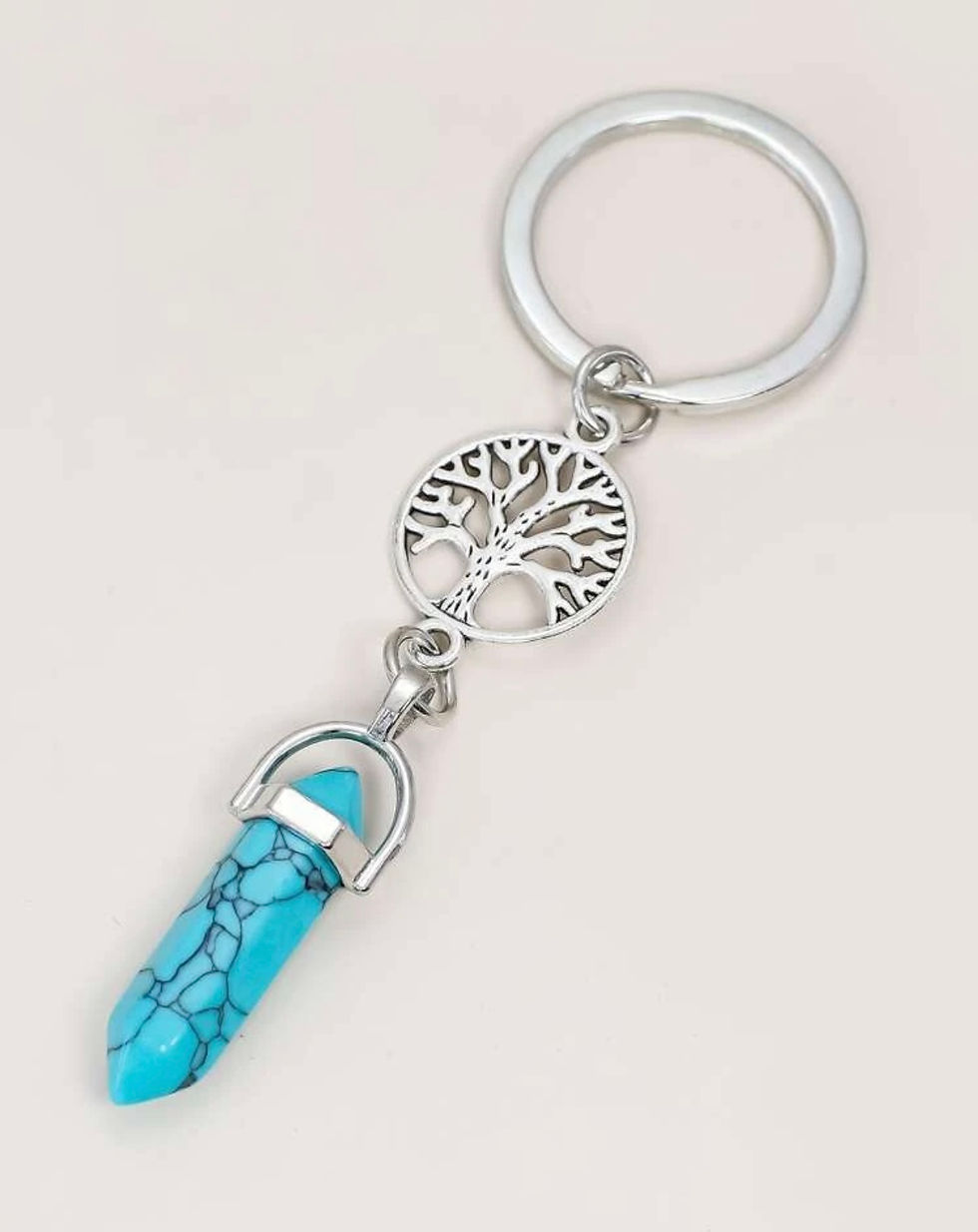 Thumbnail: TREE OF LIFE w/Crystal Shape Charm Keychain