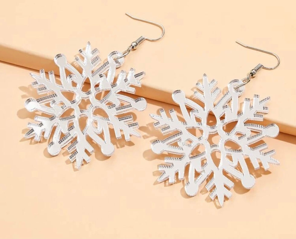 Thumbnail: Lightweight Silver Snowflake Earrings
