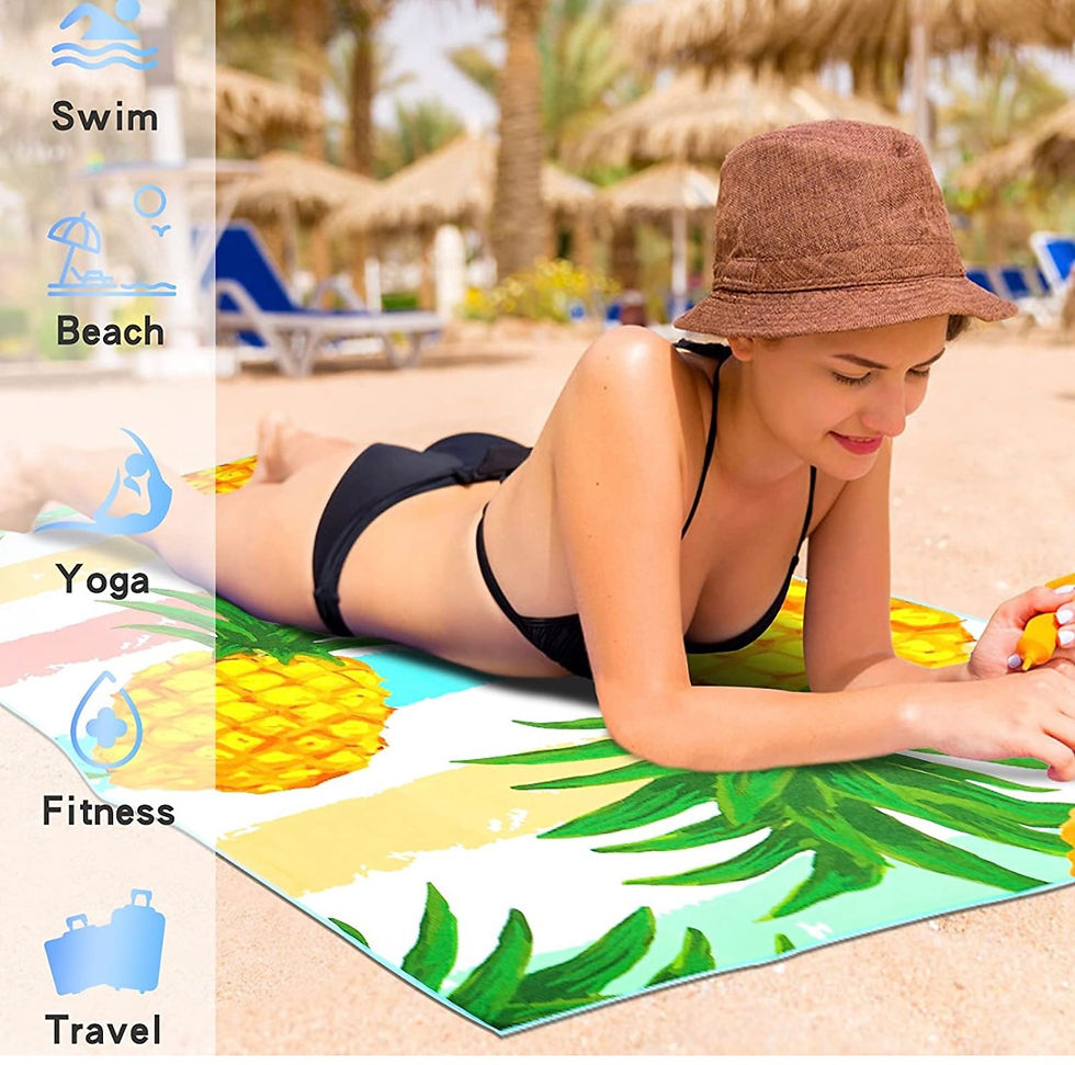 Thumbnail: Oversized large Pineapple print Microfiber Beach Towel