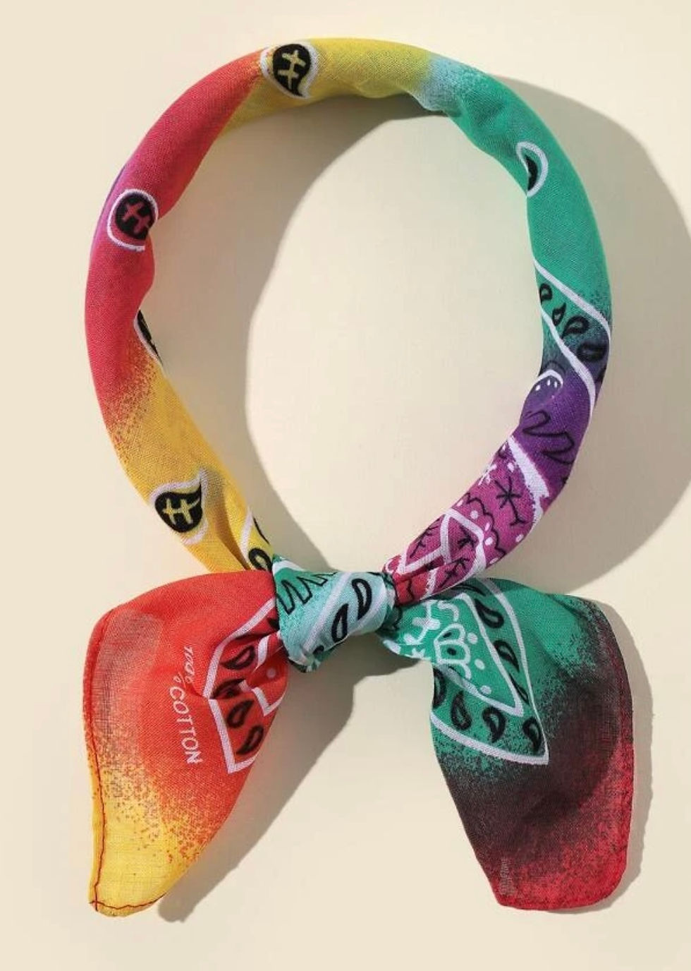 Thumbnail: RAINBOW Swirl and Paisley Print Bandana