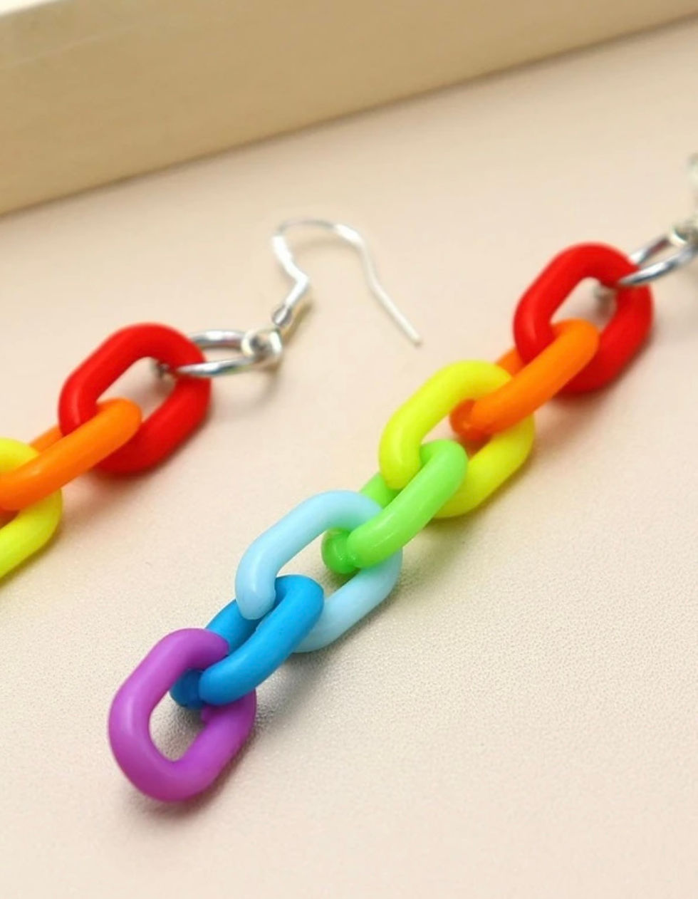 Thumbnail: RAINBOW Chain Link Drop Earrings