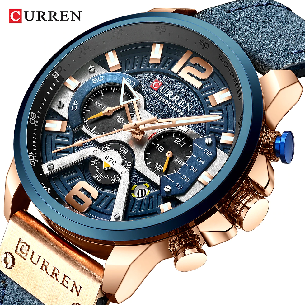 Miniature : Relojes deportivos casuales para los hombres de lujo de cuero militar | EBEPEX Express