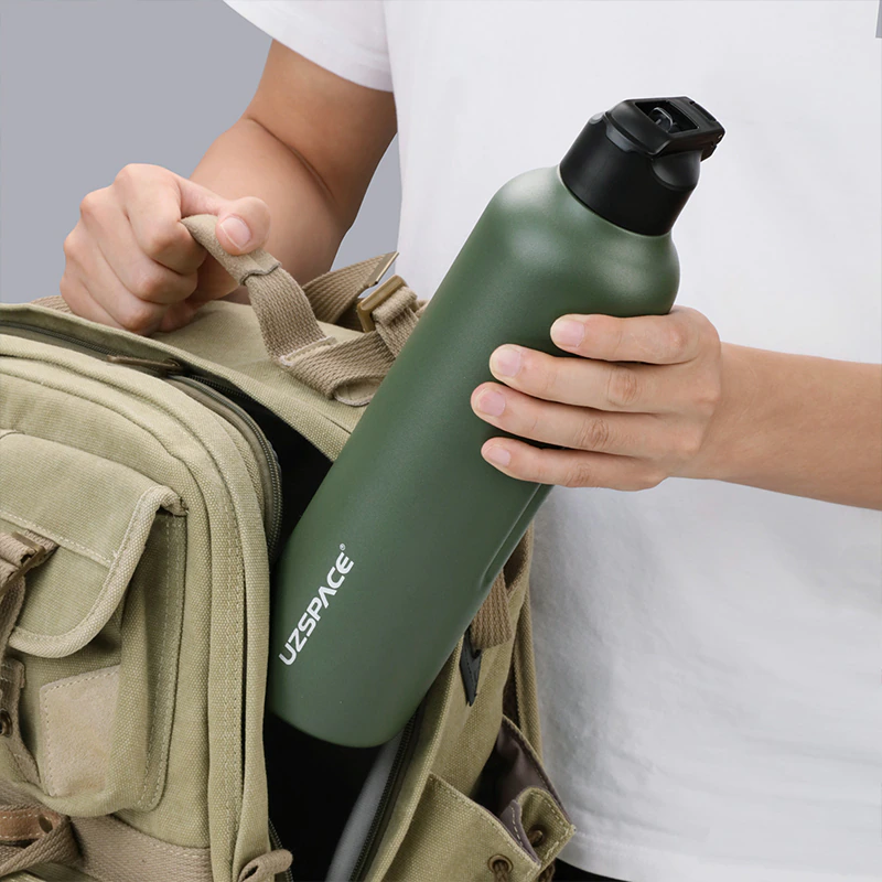Miniature : Botella de agua de acero inoxidable con pajita para beber directamente