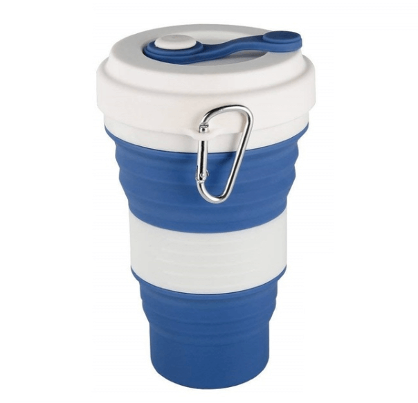 Vaso plegable de silicona reutilizable extensible para ir de vacaciones