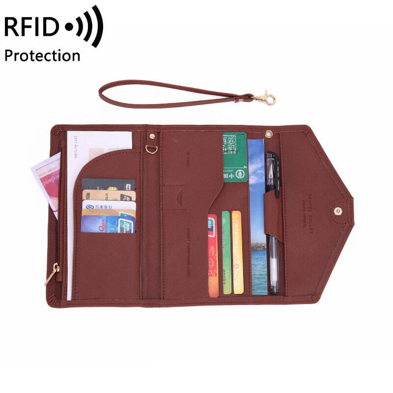 Miniatura: Billetera con bloqueo Rfid multiusos para pasaporte viaje para mujer, funda para pasaporte, billetera de viaje PARAIRDEVACA