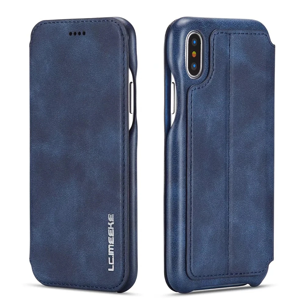 Thumbnail: Funda protectora de móviles de cuero ultrafina de lujo con tapa para Samsung