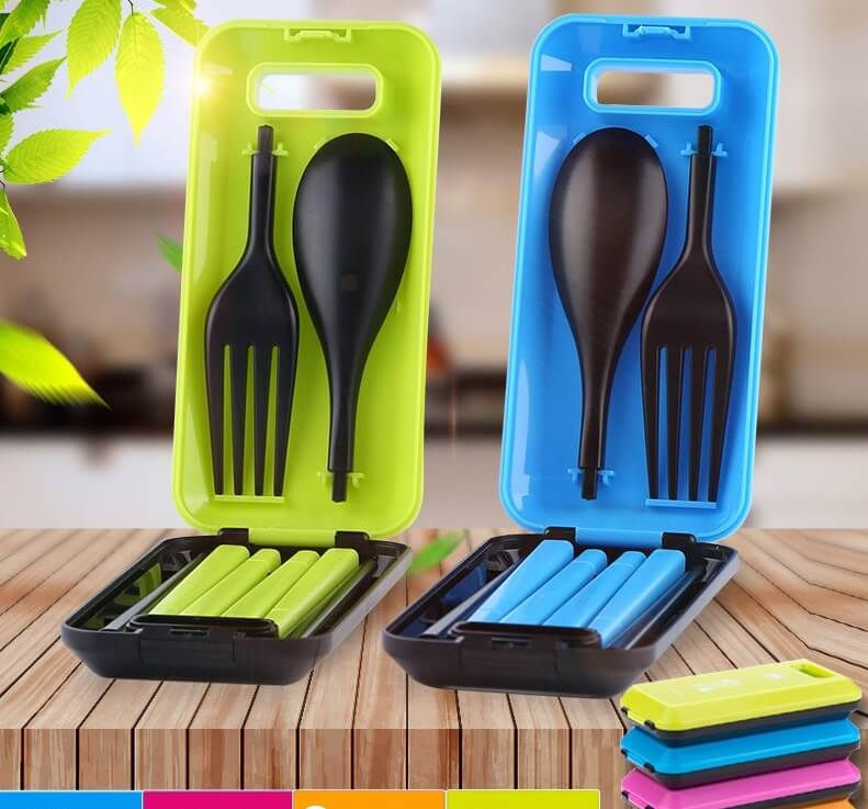 Parairdevacaciones-kit-de-cubiertos-plegables-para-viajeros-camping