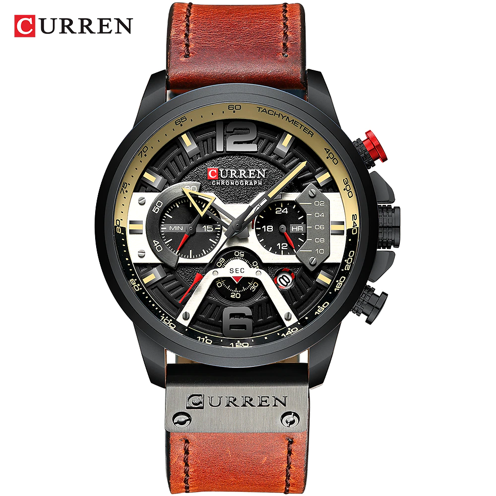 Miniatura: Relojes deportivos casuales para los hombres de lujo de cuero militar | EBEPEX Express