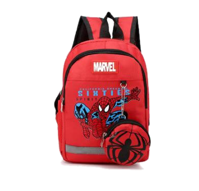 Mochilas de spiderman para niños y niñas de lona color rojo