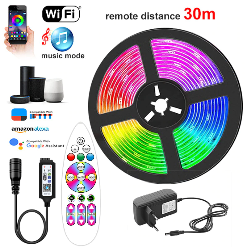 Miniature : Tira de luces LED WIFI de 30M, luz LED RGB Bluetooth 5050 SMD