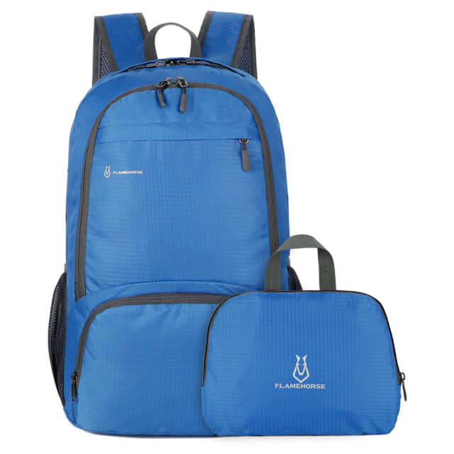 Thumbnail: Mochila de viaje plegable ligera unisex azul, bolsa deportiva impermeable PARAIRDEVACACIONES.COM