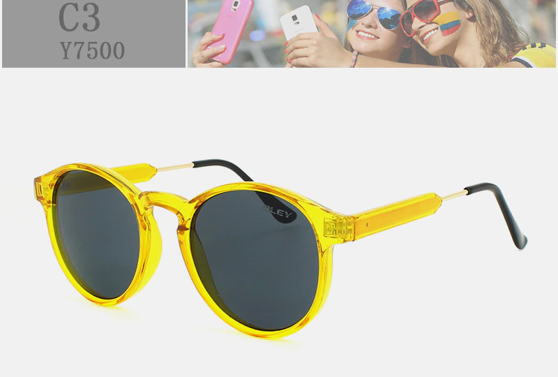 Miniatura: Gafas de sol redondas mujeres Vintage negro círculo gafas Anti UVA  | EBEPEX Express