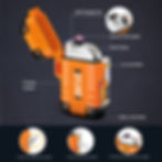 Encendedor eléctrico recargable USB impermeable