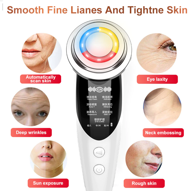 Miniature : 7 en 1 Masajeador facial mesoterapia electroporación y removedor de arrugas | EBEPEX Express