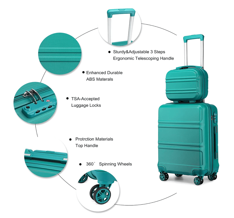 Miniatura: Maleta de cabina con neceser trolley de viaje equipaje de mano con 4 ruedas giratorias