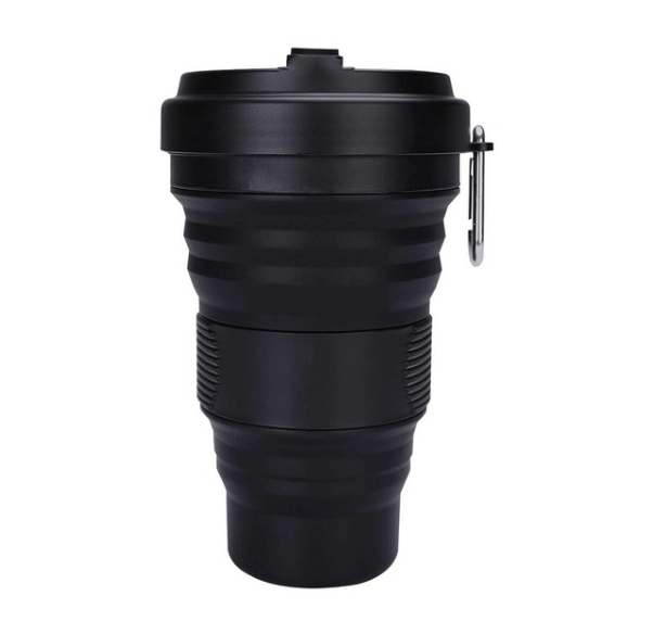 Vaso plegable de silicona reutilizable extensible para ir de vacaciones
