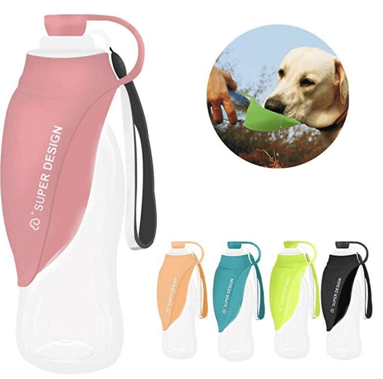 Botella dispensadora de agua para viajar con mascotas