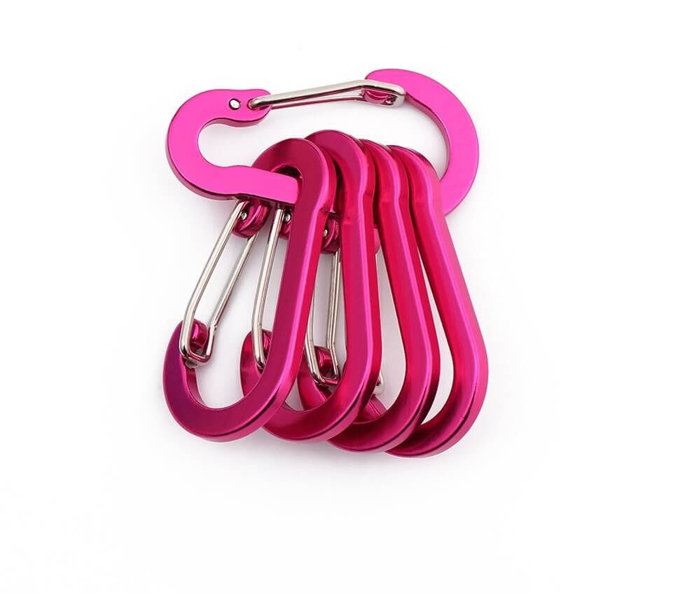 Miniatura: 5 Mosquetones de aluminio para viajeros mochileros, senderista, campista, viajes