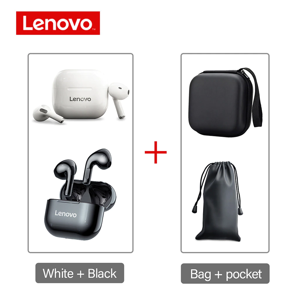Thumbnail: Auriculares inalámbricos Lenovo originales deportivos con control táctil