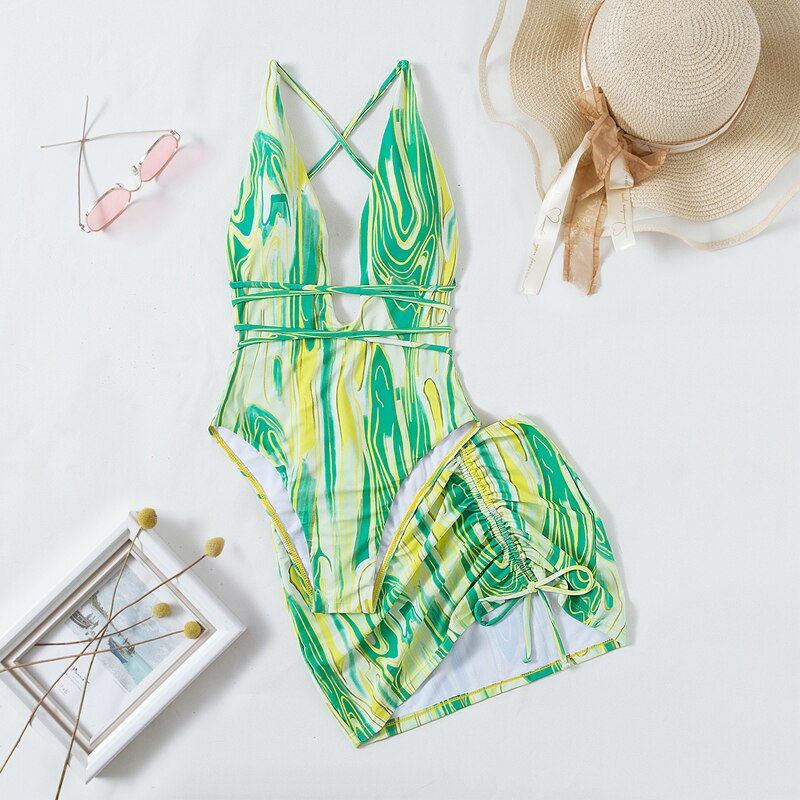 Thumbnail: Bañador y falda de playa una pieza con espalda descubierta | PARAIRDEVACACIONES.COM