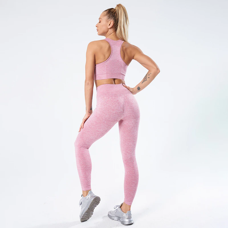 Miniatura: Conjunto de leggings de yoga sin costuras para mujer, mallas fitness para mujer