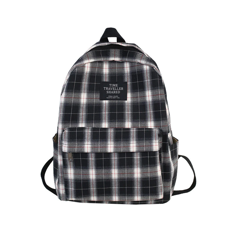 Miniature : Mochila de lona a cuadros de moda para mujer