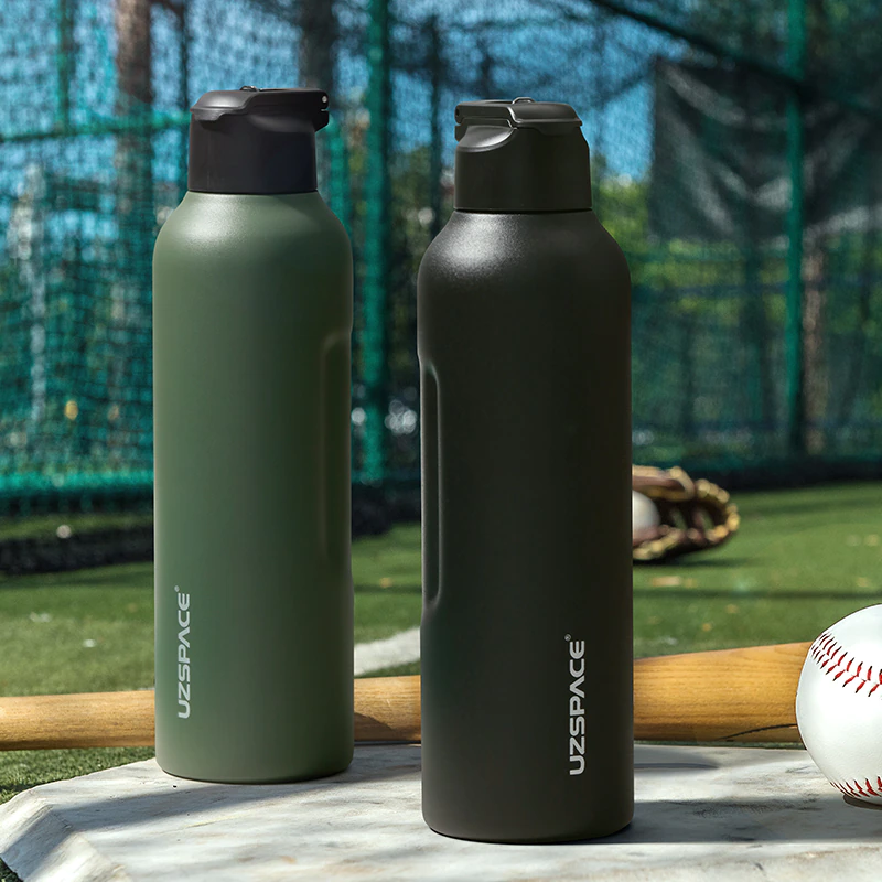 Miniatura: Botella de agua de acero inoxidable, Térmo portátil para escalar de 1000 ml