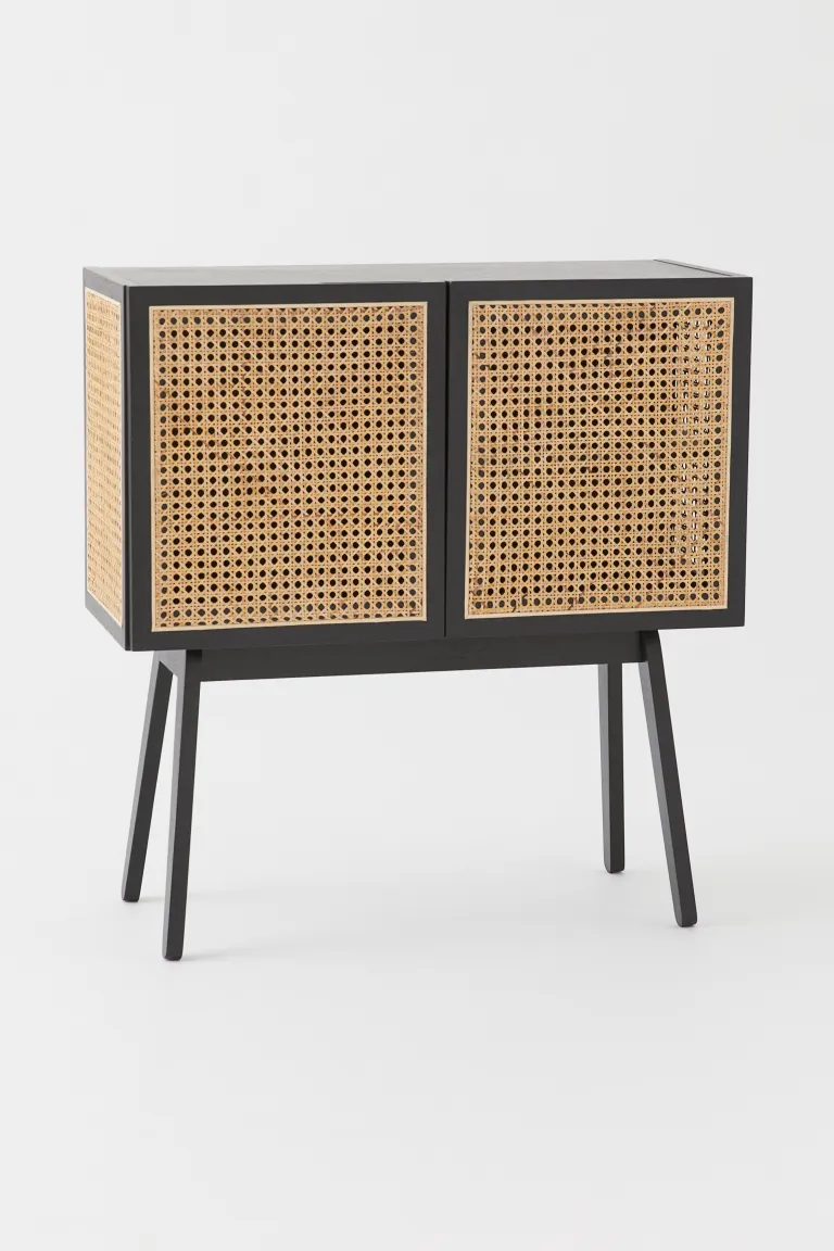 black rattan cabinet