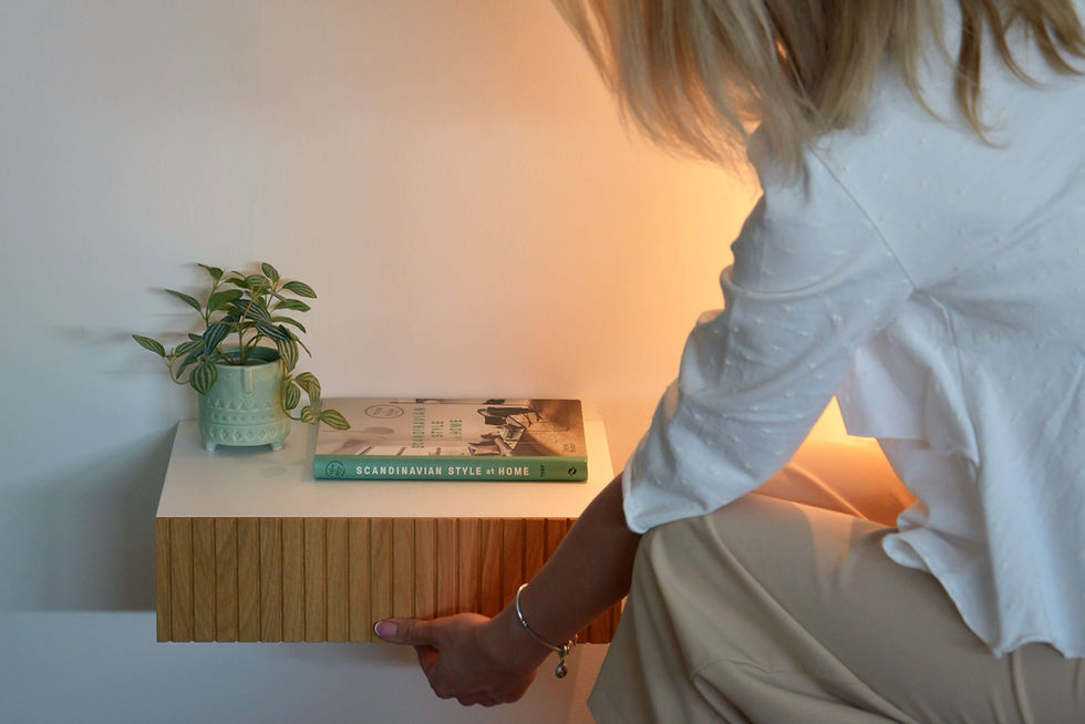 Thumbnail: bedroom with fluted nightstand