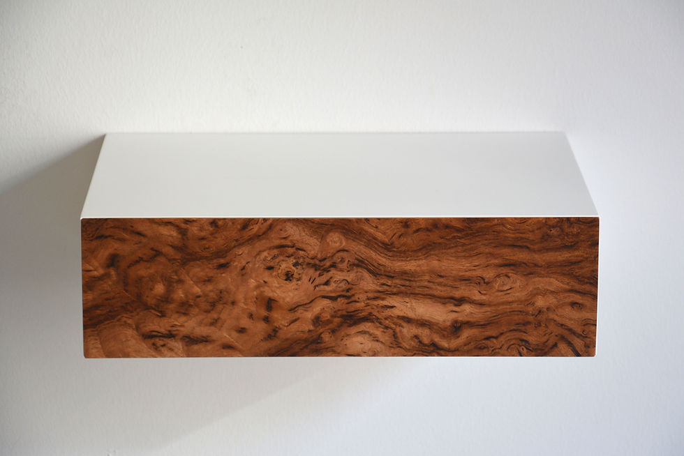 Thumbnail: floating nightstand with chestnut burl drawer