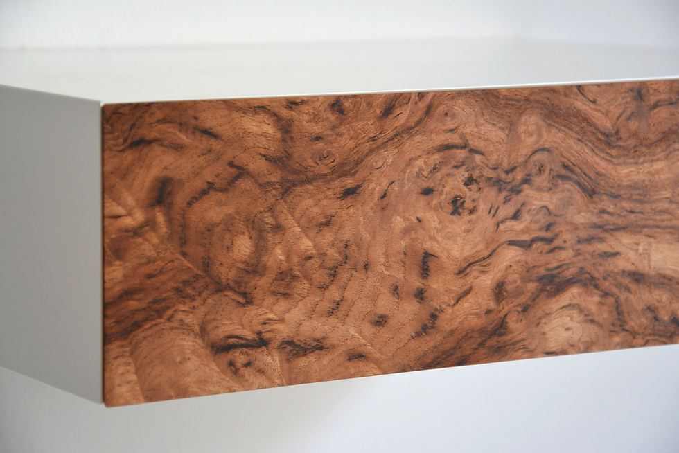 Thumbnail: wood burl drawer front