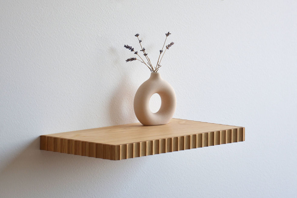 fluted shelf made of oak