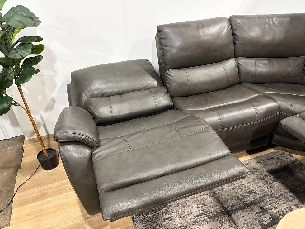 Thumbnail: Wylder Leather Power Reclining Sectional with Power Headrests