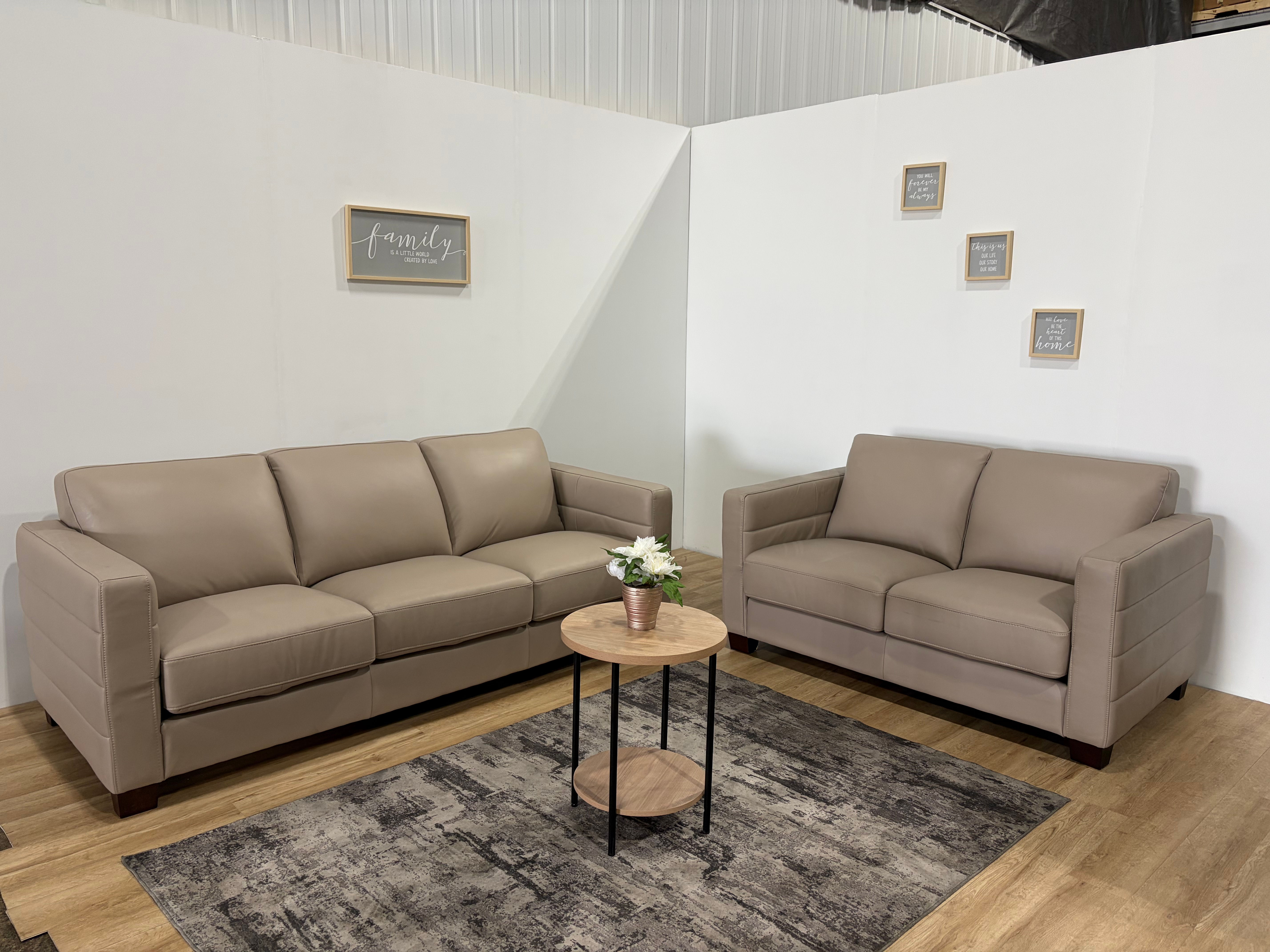 Del Mar Top Grain Leather Sofa Collection, Tan 