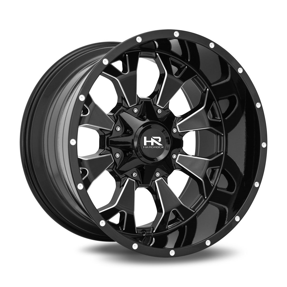 HARDROCK H711 20X12 6X135/139.7 ET-51 CB108 GLOSS BLACK MILLED