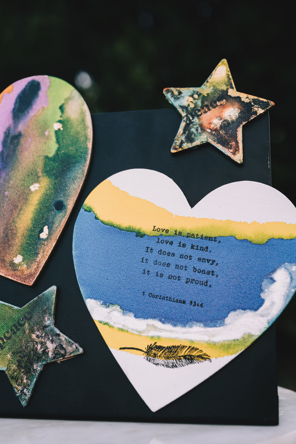 Hand Painted Large Heart Greeting Magnet
