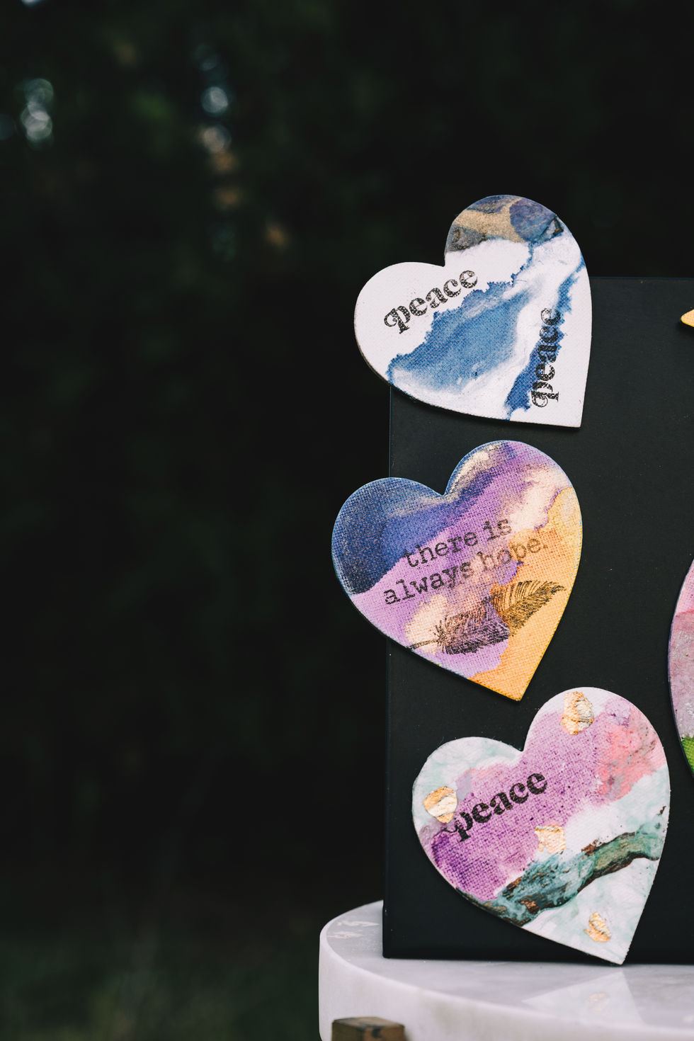 Hand Painted Small Heart Greeting Magnets