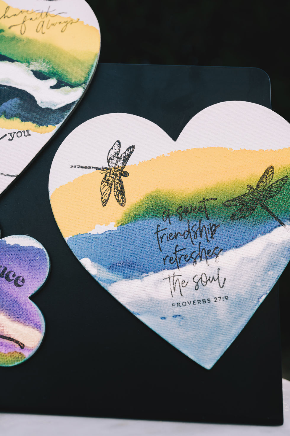 Hand Painted Large Heart Greeting Magnet