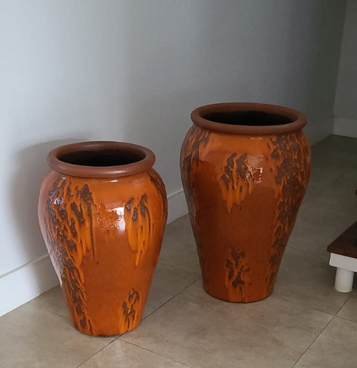 jarão laranja manchado com borda natural