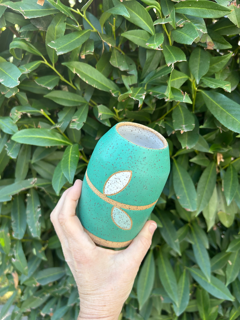 Thumbnail: Leaves in Color: Teal Vase