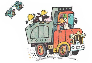 Hard Hat Hank and crew in truck.JPG