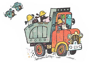 Hard Hat Hank and crew in truck.JPG