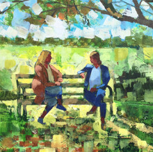 Park Bench Heart to Heart