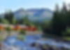 McKinley Creekside Cabins along Carlo Creek near Denali National Park, offering boutique lodging with mountain views and a relaxing creekside setting.
