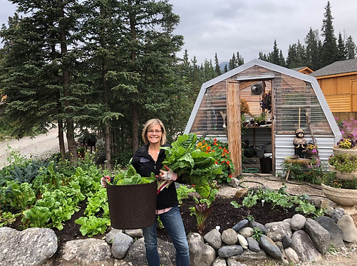 tracey with greens