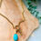 Miniature : Sautoir grosse pierre turquoise et breloque 